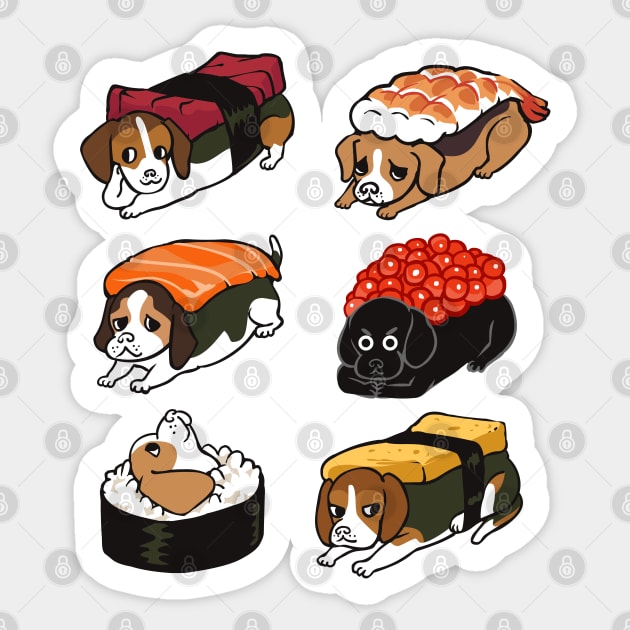 Sushi Beagle Sticker by huebucket